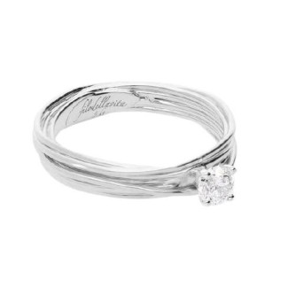 Filodellavita Solitario 7fili in oro Bianco con diamante 0,23ct AN102BB/23