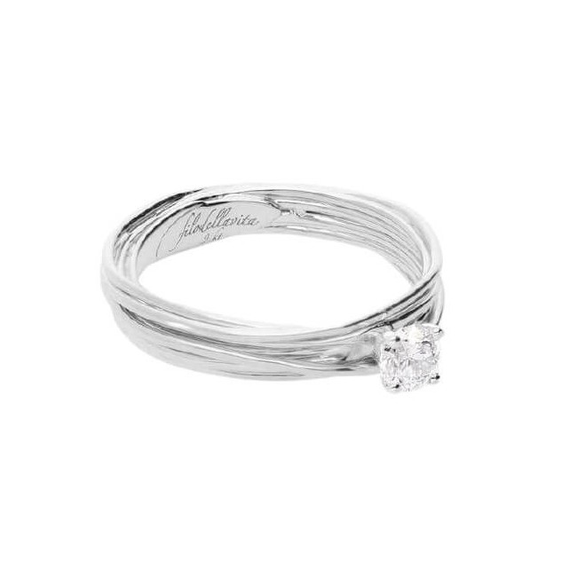 Filodellavita Solitario 7fili in oro Bianco con diamante 0,23ct AN102BB/23