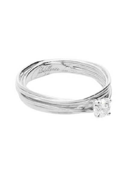 Filodellavita Solitario 7fili in oro Bianco con diamante 0,23ct AN102BB/23