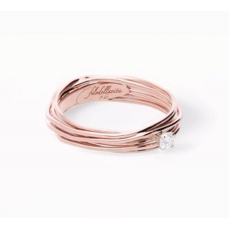 Filodellavita 7-strand Solitaire in Rose gold with 0.08ct diamond AN102RB / 08
