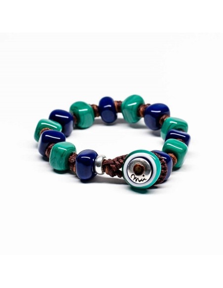 Bracciale Moi Martino con pietre in vetro blu e verde unisex