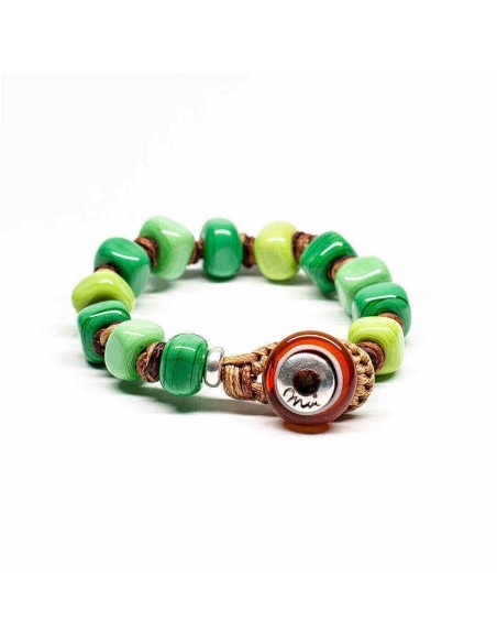 Moi Legnano Armband mit unisex grünen Glassteinen