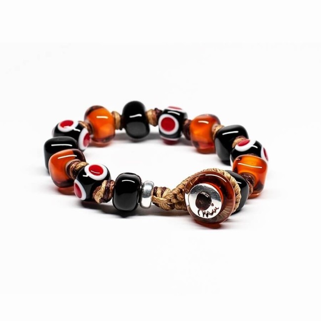 Bracciale Moi Miele con pietre in vetro nero e miele unisex