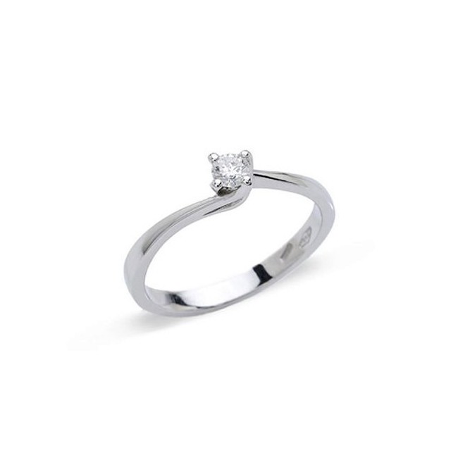 Valentine solitaire ring in white gold with a 0.07ct natural diamond