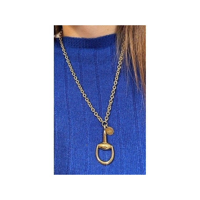 Gucci Horsebit necklace yellow gold big size - YBB15332800100U