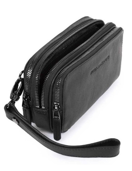 Astuccio Piquadro tre comparti Black Square AC2141B3/N