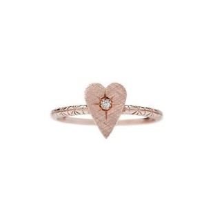 Anello Otto Gioielli a cuore medio in oro rosa e diamante