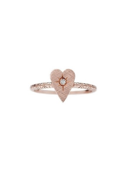 Anello Otto Gioielli a cuore medio in oro rosa e diamante