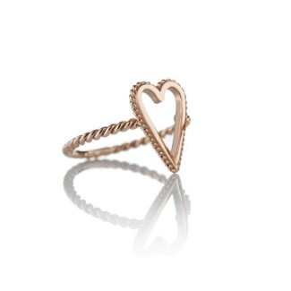 Otto Gioielli Ring in Roségold mit großem leeren Herzen