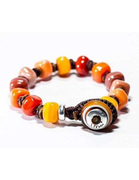 Moi Zabana bracelet with unisex multicolored glass beads