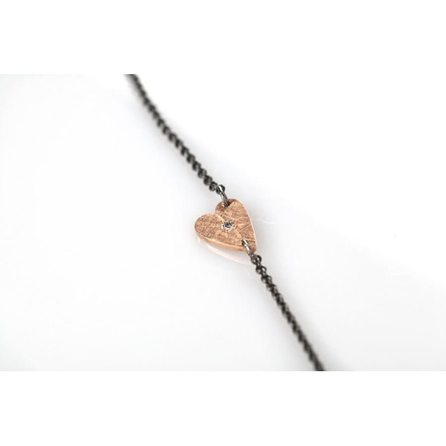 Bracciale Otto Gioielli con cuore in oro rosa e bracciale argento