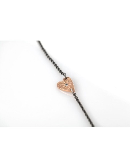 Otto Gioielli Armband mit Herz aus Roségold und Silberarmband