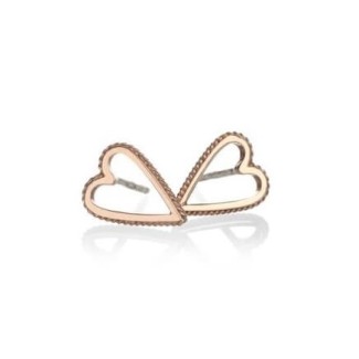 Otto Gioielli small hollow heart earrings in gold