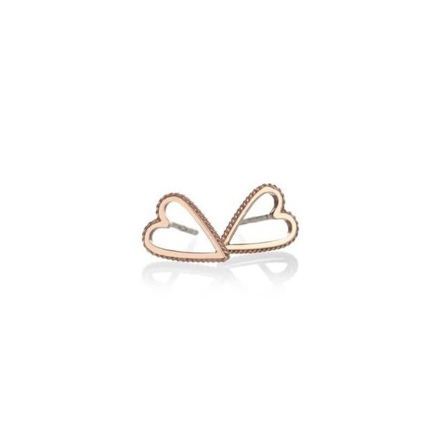 Otto Gioielli small hollow heart earrings in gold
