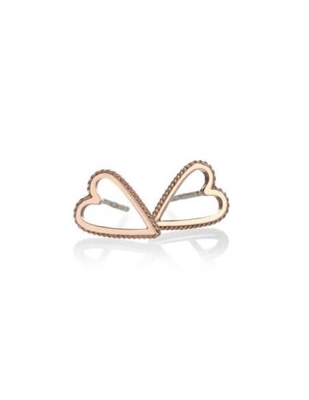 Otto Gioielli small hollow heart earrings in gold