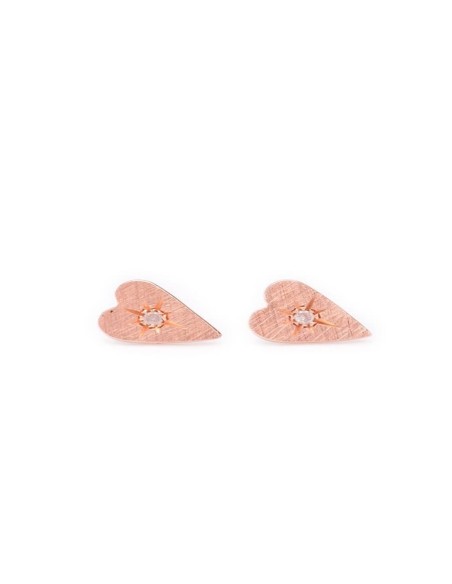 Otto Gioielli heart earrings in rose gold and diamond - AI358