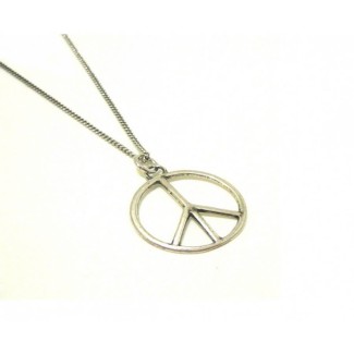 Silberne Spadarella-Halskette mit Peace-Anhänger - CD570