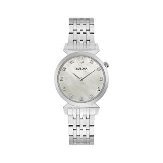 Bulova Regatta Lady Stahl mit Diamanten - 96P216