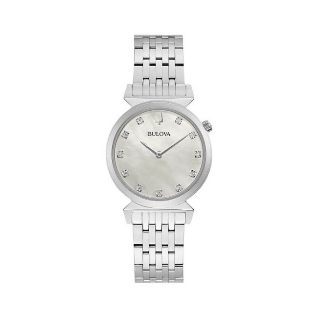Bulova Regatta Lady Stahl mit Diamanten - 96P216