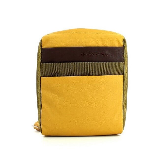 Piquadro shoulder strap yellow khaki and brown CA1358S87 / G
