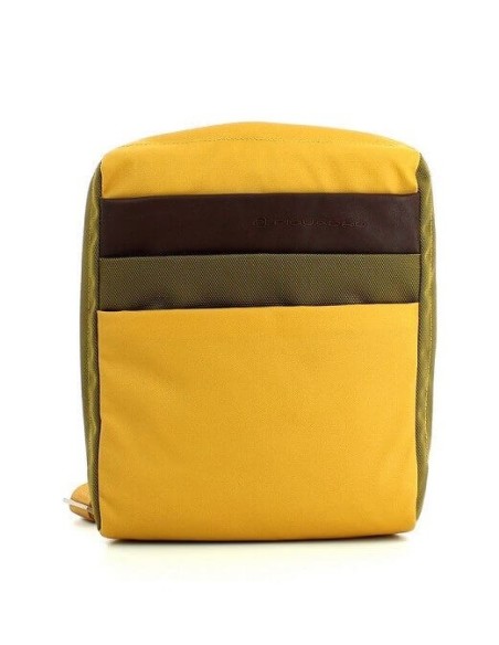 Piquadro shoulder strap yellow khaki and brown CA1358S87 / G