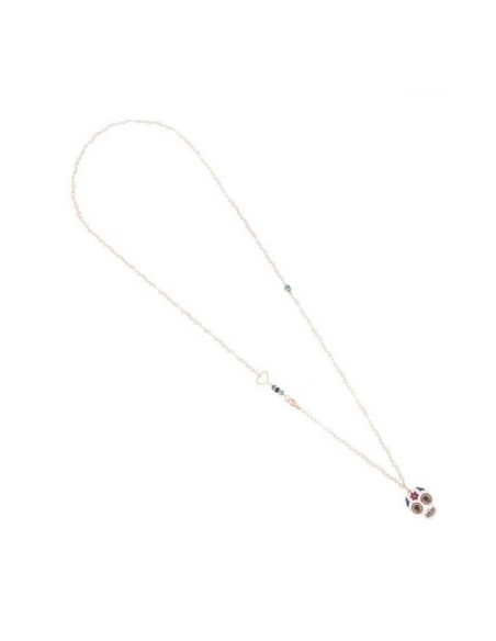Maman et Sophie necklace in rosé silver and skull
