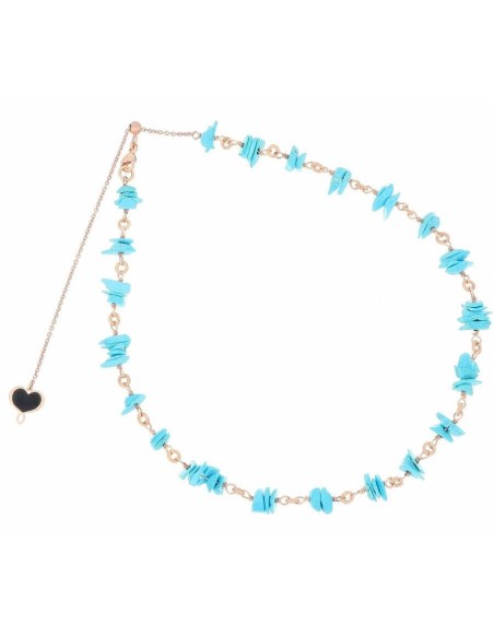 Collana Maman et Sophie argento rosè e pietre turchesi