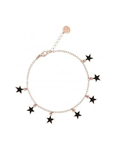 Maman et Sophie Armband in Rosésilber und schwarzen Sternen