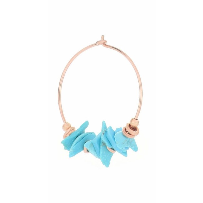 Single Maman et Sophie earring with rough turquoise stones