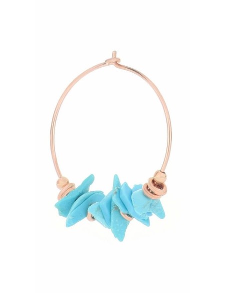 Single Maman et Sophie earring with rough turquoise stones