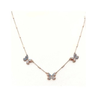 Collana donna Maman et Sophie tre farfalle azzurre.