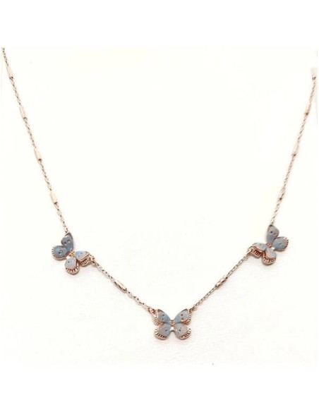 Collana donna Maman et Sophie tre farfalle azzurre.