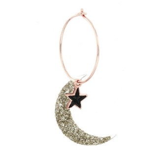 Single earring Maman et Sophie moon glitter and star