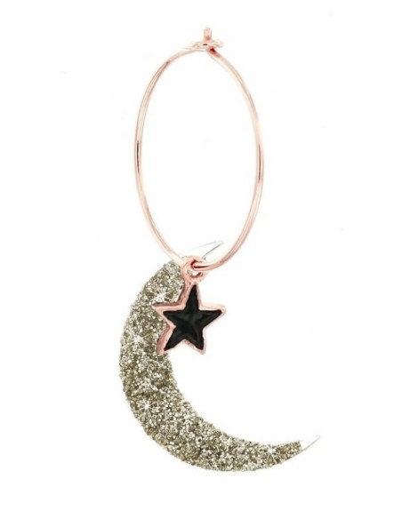 Single earring Maman et Sophie moon glitter and star