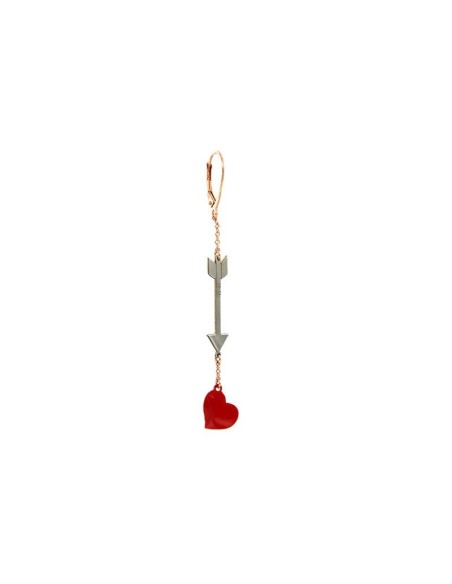 Single earring Maman et Sophie Cupid arrow and red heart