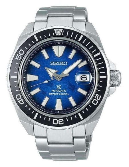 Orologio Seiko Prospex Samurai Save The Ocean blu SRPE33K1
