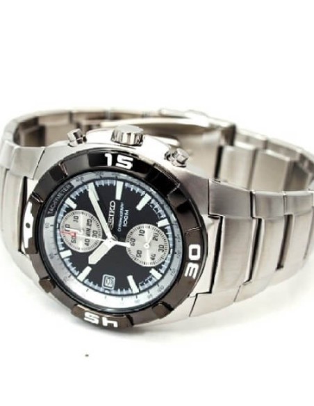 Seiko Chronograph Herrenuhr Schwarz - SNN031P1