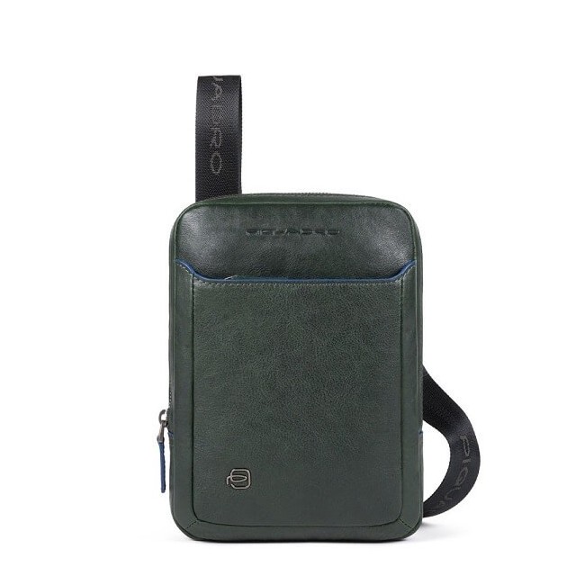 Piquadro B2S mini Ipad bag in green leather - CA3084B2S / VE