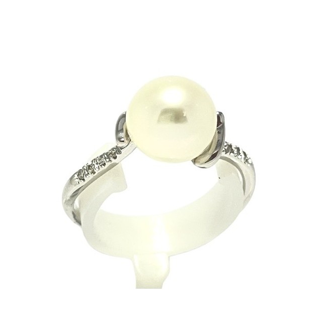 Anello Miluna con Perla e Diamanti - PLI1653