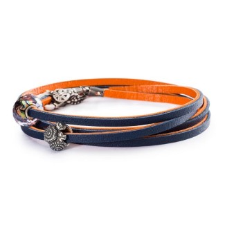 Leather Bracelet Orange/Navy - L5117