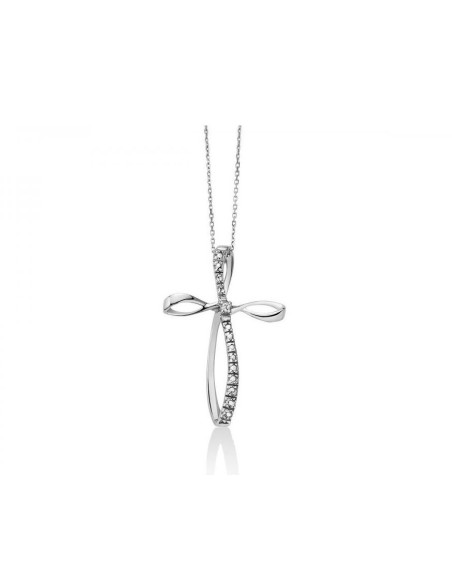 Collana Miluna con Croce e Diamante Naturale - CLD4230