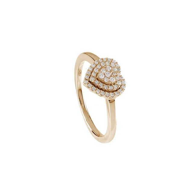 Salvini Bagliori Cuore ring in rose gold and diamonds - 20091611