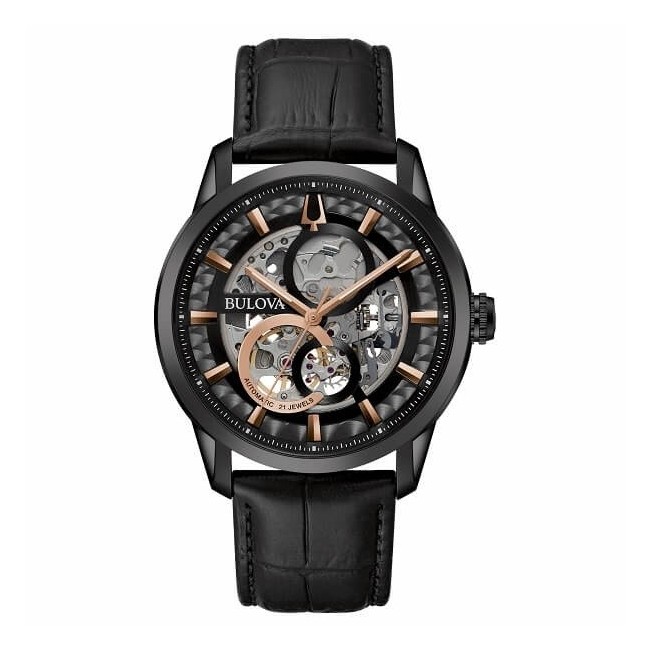 Bulova Sutton Scheleton Automatic watch black 98A283