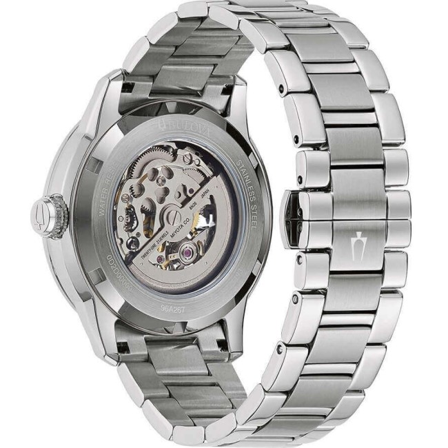 Bulova Sutton Skelett-Automatikuhr aus 96A267-Stahl