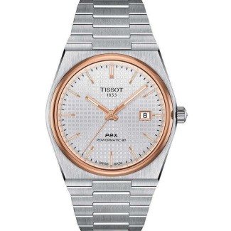 Tissot PRX Powermatic80 watch white and pink T1374072103100
