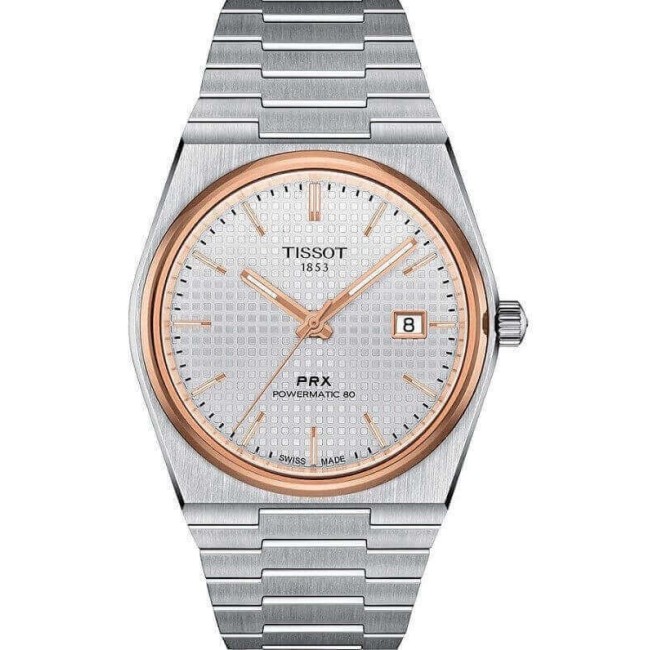 Tissot PRX Powermatic80 watch white and pink T1374072103100