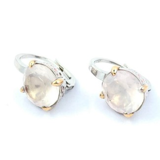 Mimi Vulcanica earrings with rose quartz and pink enamel M21VVM02