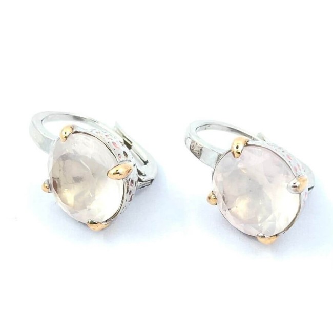 Mimi Vulcanica earrings with rose quartz and pink enamel M21VVM02