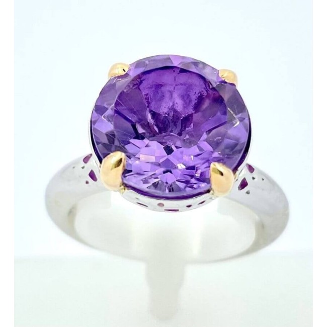 Mimi Vulcanica Ring mit Amethyst und lila Emaille - A21VVMA35