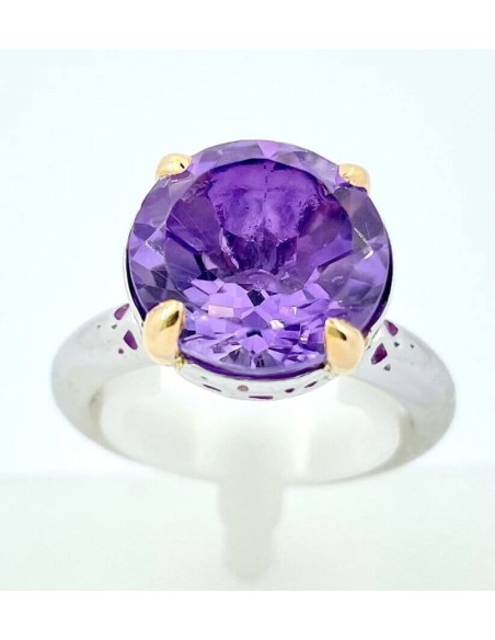 Mimi Vulcanica ring with Amethyst and purple enamel - A21VVMA35